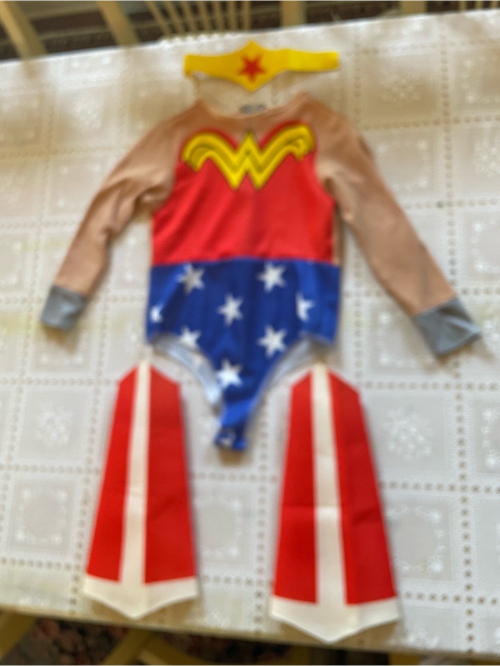 Girls' Wonder Woman Inspired Red & Blue Superhero Costume